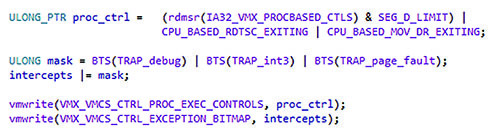Рис. 7. Включаем вывод VMX для ловушек и сбоев