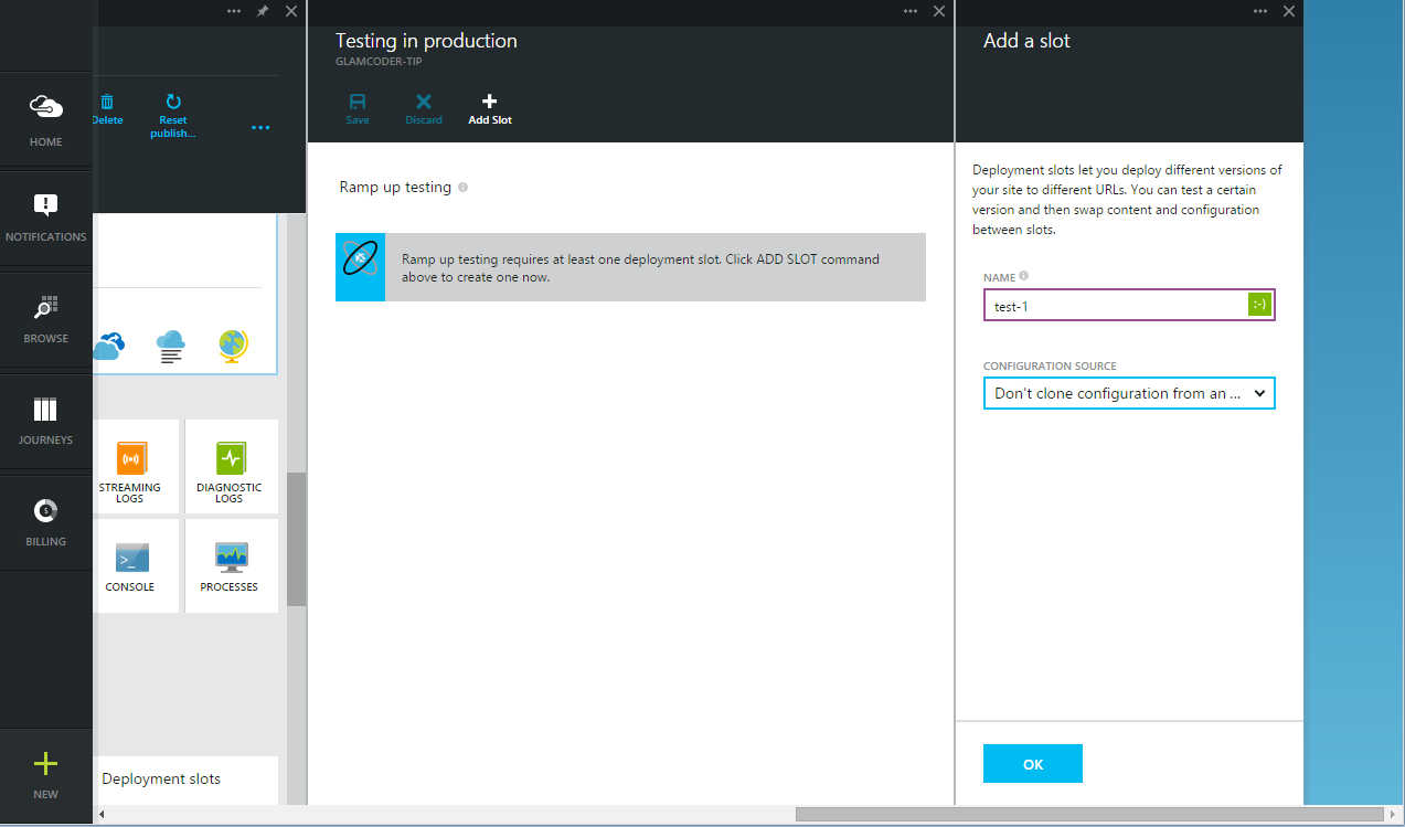 Azure Website Testing in Production