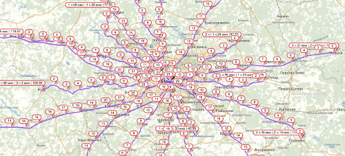 Карта подмосковья автобусы