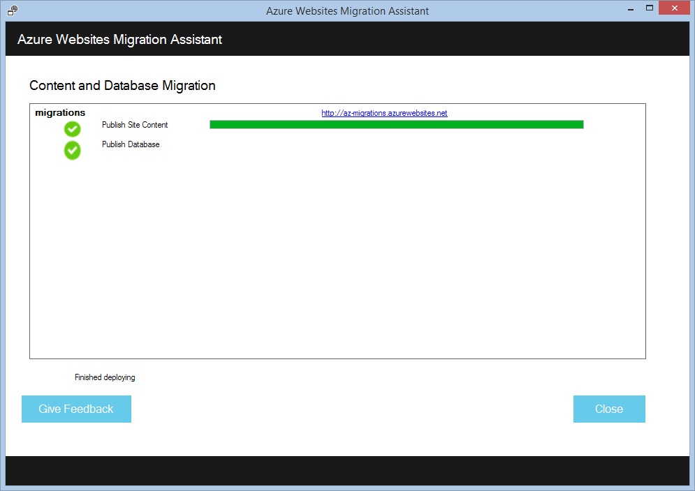 Миграция сайтов в облако вместе с Azure Websites Migration Assistant