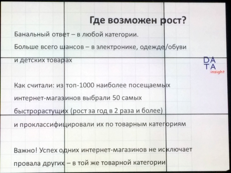 Слайды DATA Insight про интернет торговлю: e commerce во время кризиса