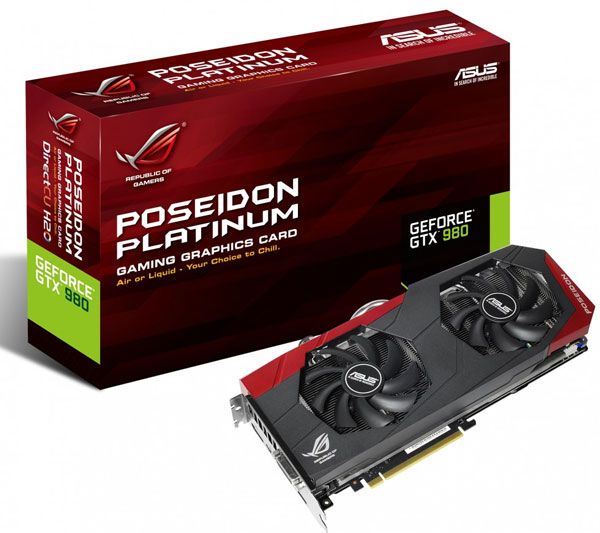 Конфигурация 3D-карты Asus ROG Poseidon GTX 980 включает 2048 ядер CUDA и 4 ГБ памяти GDDR5