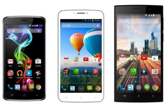 Слева направо: Archos 52 Platinum, 59 Xenon и 62 Xenon