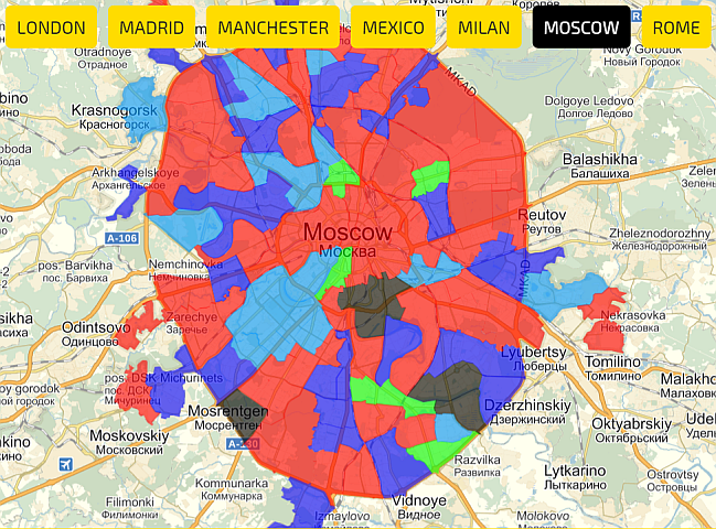 Карта московских районов