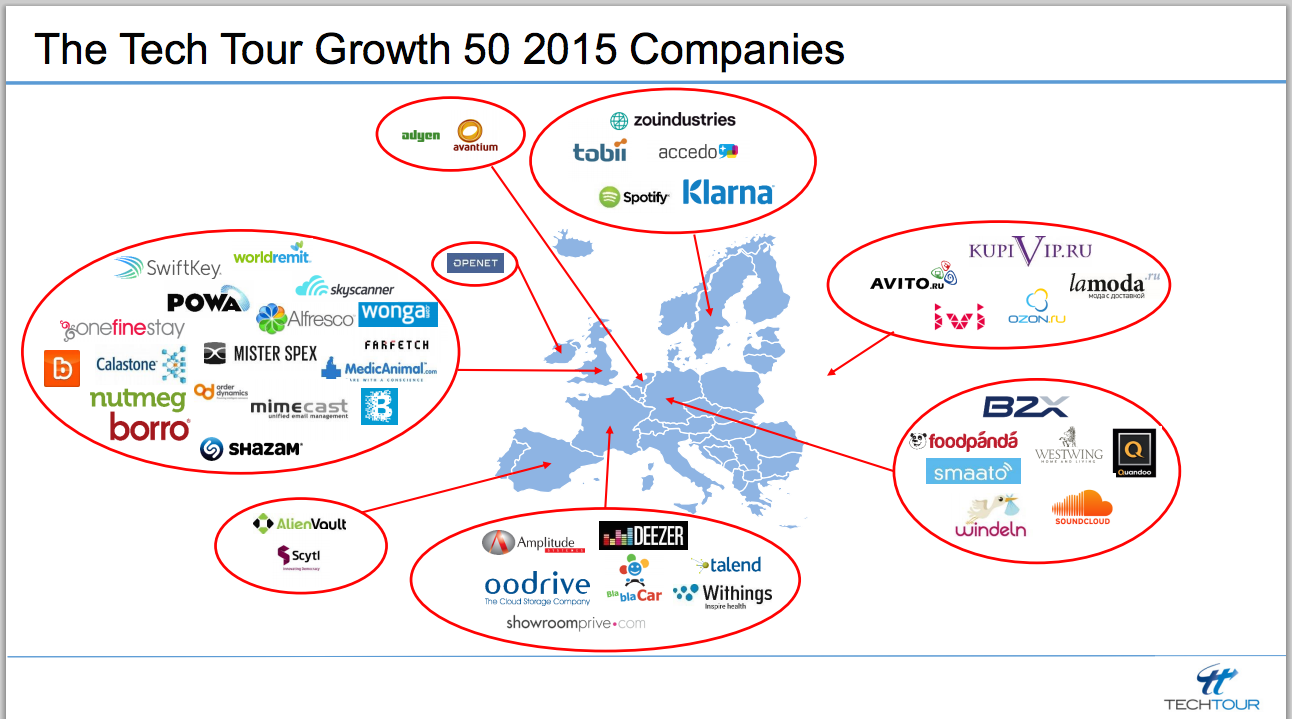 Компании входящие. Быстрорастущие стартапы. Tech Tour. Вестинг примеры компаний. Growth 50%.