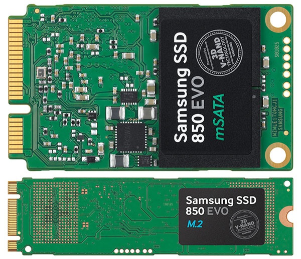 Samsung 850 EVO типоразмеров M.2 и mSATA