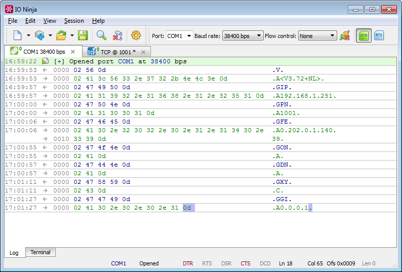 tcp-to-serial link