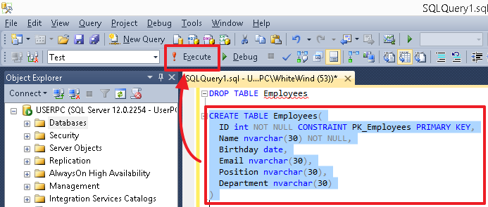 Изменить файловую группу таблицы sql