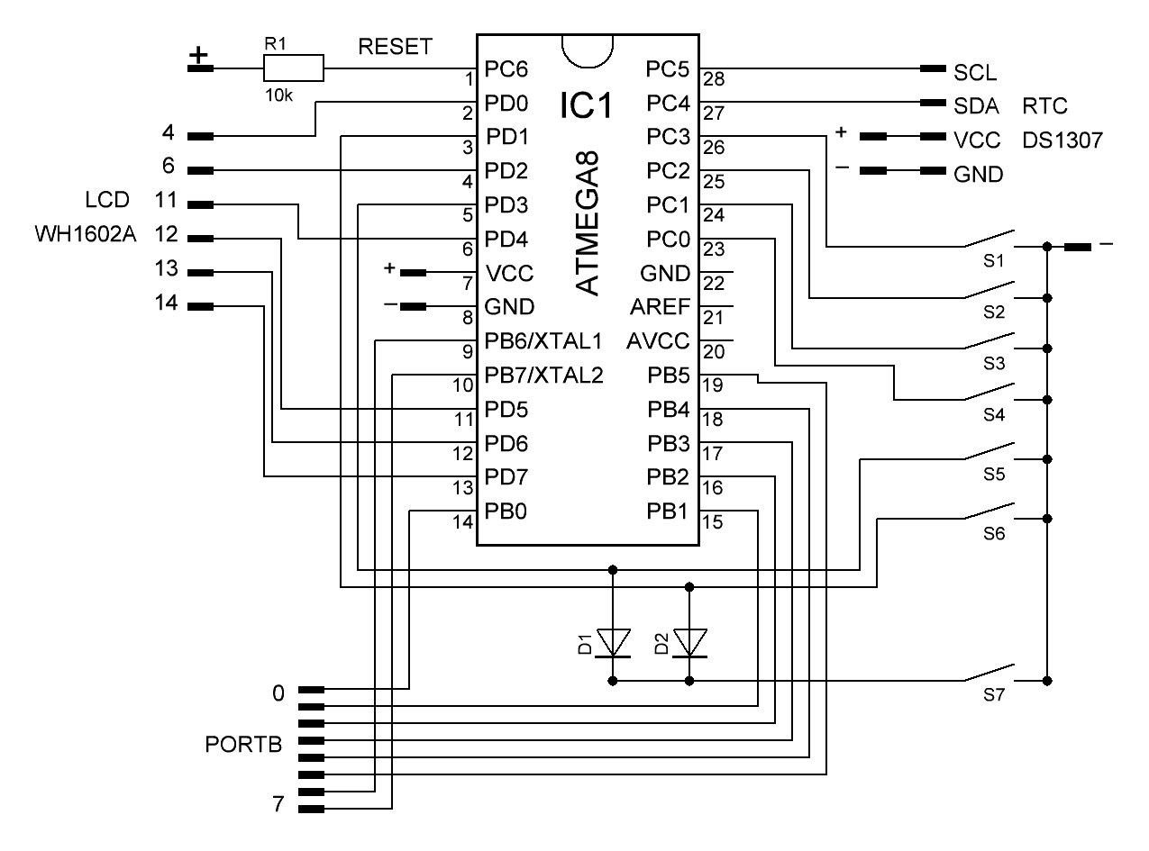 Atmega8 схема включения