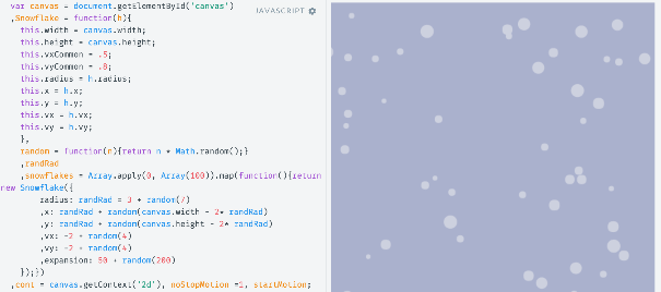 Анимация падающего снега на Canvas эффективнее анимации на DOM в несколько раз - 13