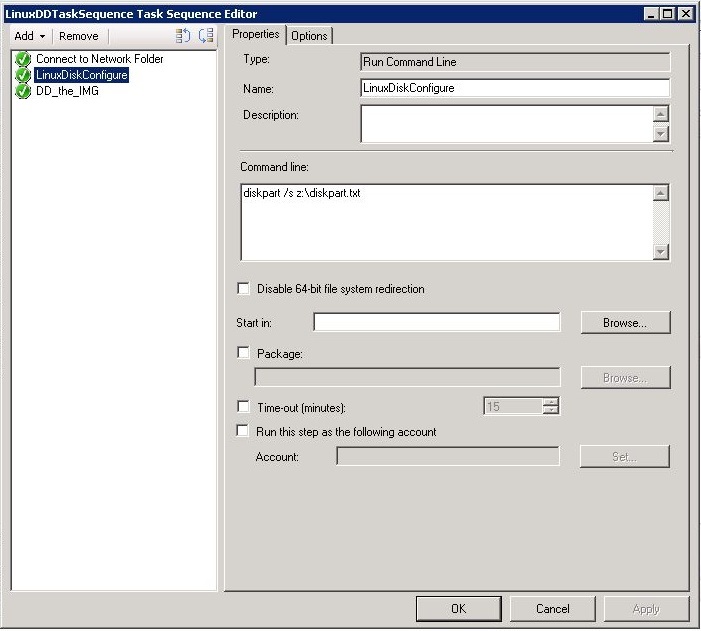 Task boot. USMT. Sequence Editor Bolt. Description ad.