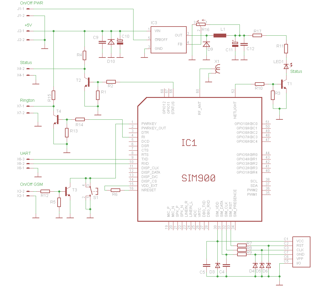 Sim800 схема подключения