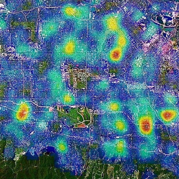 Тепловая карта пешеходного трафика