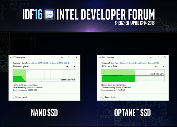 Старший вице-президент Intel рассказал об SSD Optane и показал накопитель в деле