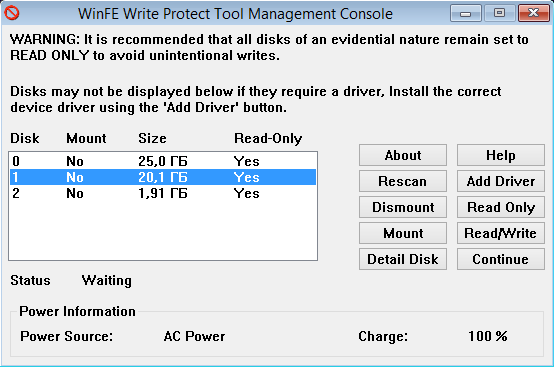 Write Protect Tool Interface