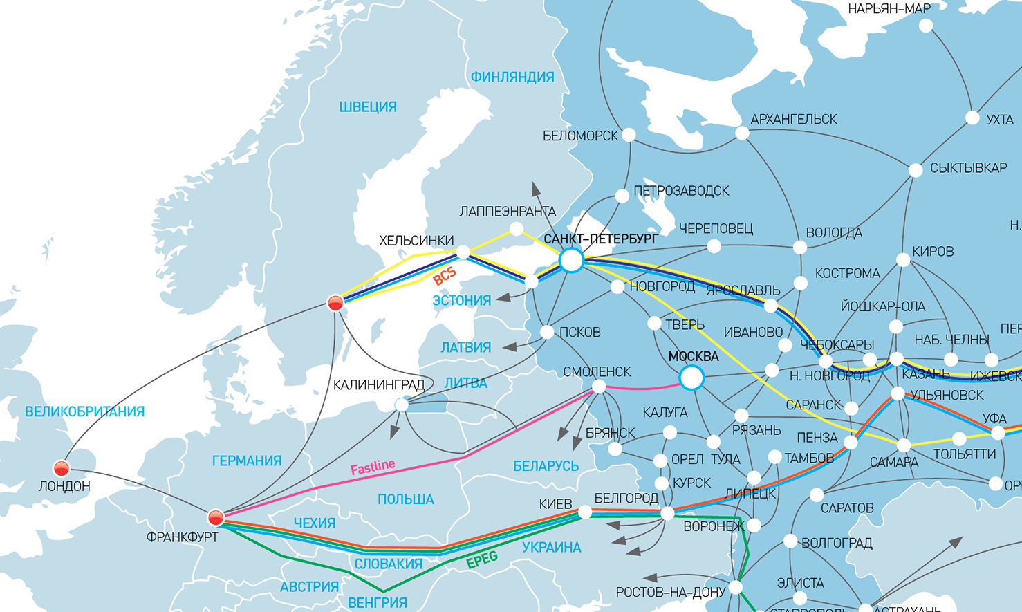 Карта оптоволоконных сетей россии