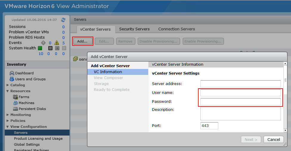 Vmware horizon mac. VMWARE добавление сервера.