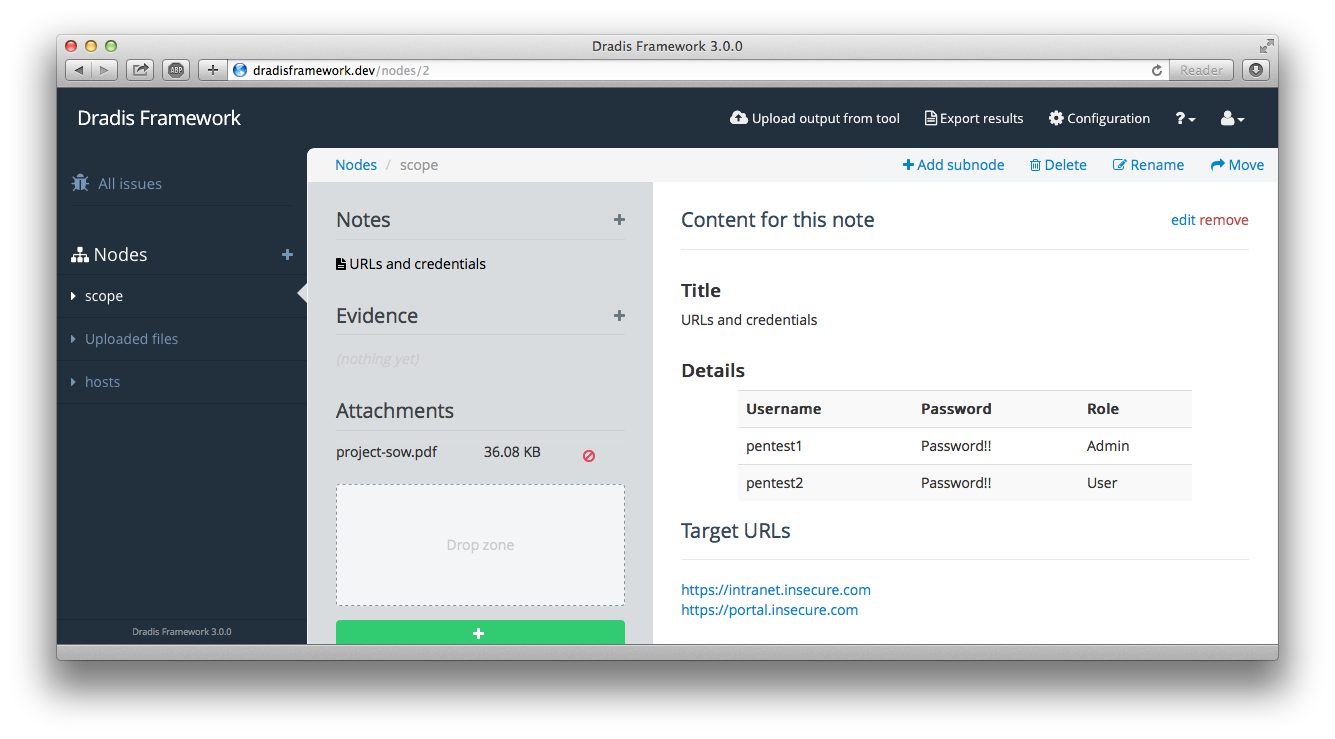 Verify return. Dradis. Dradis Framework. Драдис BSG. User passwords 2.