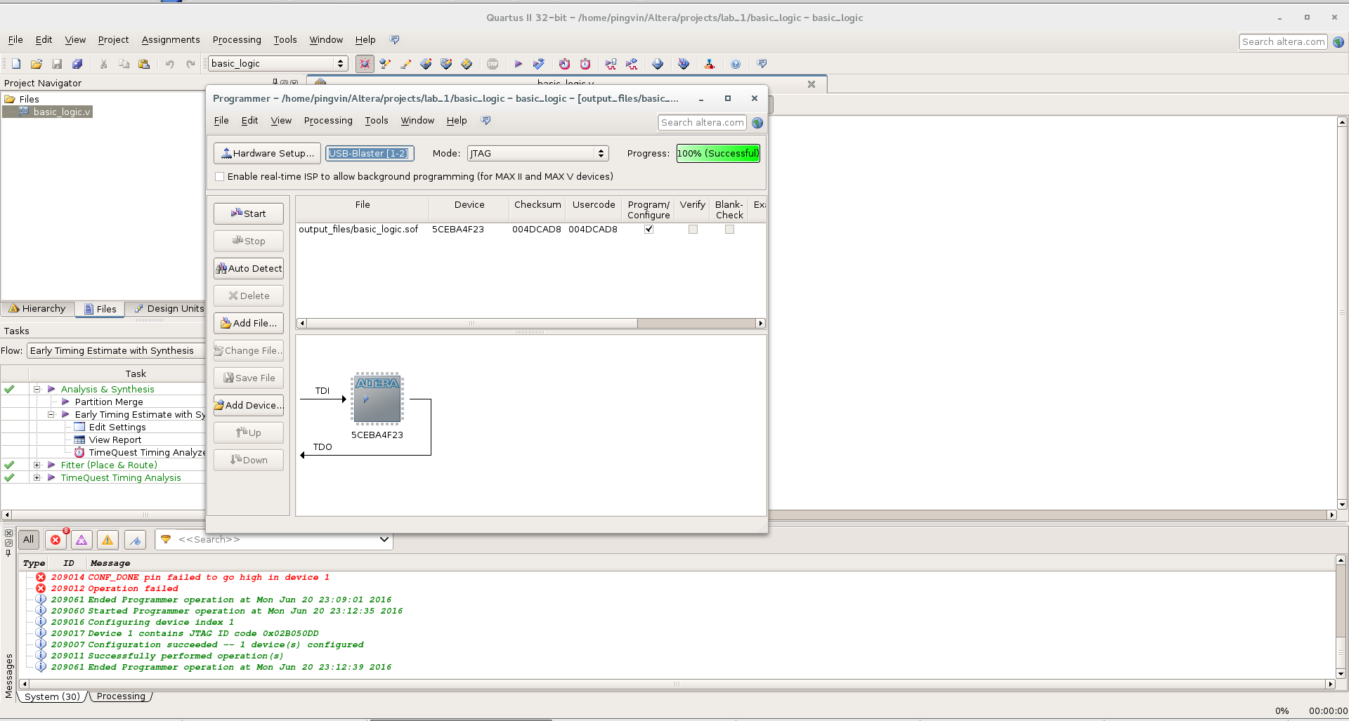 Первый проект на FPGA Altera и подключение USB-Blaster в Linux - 23