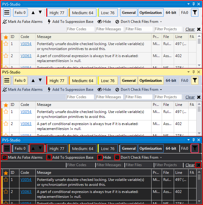 Рисунок 5 - Проблемы с отображением иконок в темной цветовой схеме Visual Studio.