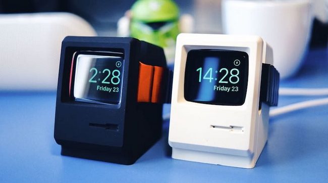 Зарядное устройство Elago W3 для Apple Watch выполнено в форме компьютера Macintosh 128K