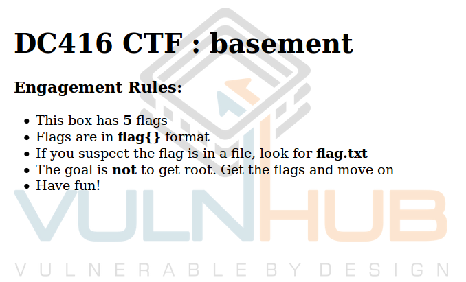 VulnHub: Слепая эксплуатация и Брайнфак в DC416 Basement - 1