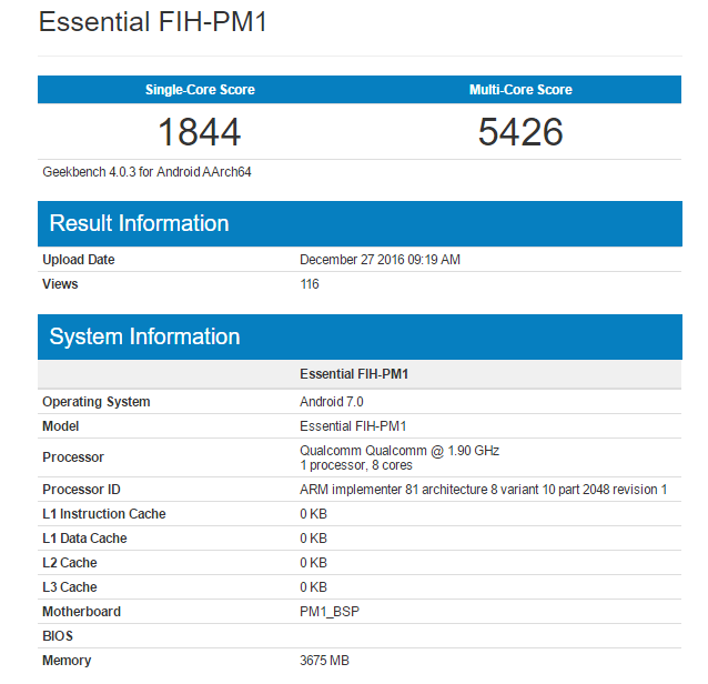 Модульный смартфон Essential может получить SoC Snapdragon 835 и 4 ГБ ОЗУ 