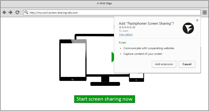 Cкринкастинг на сайте по WebRTC из браузера Chrome - 12