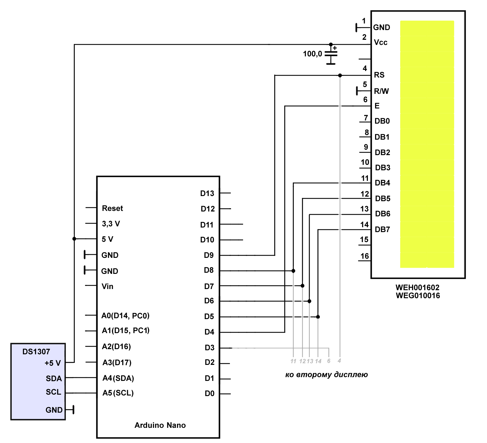 Wo12864a1 tfh схема подключения