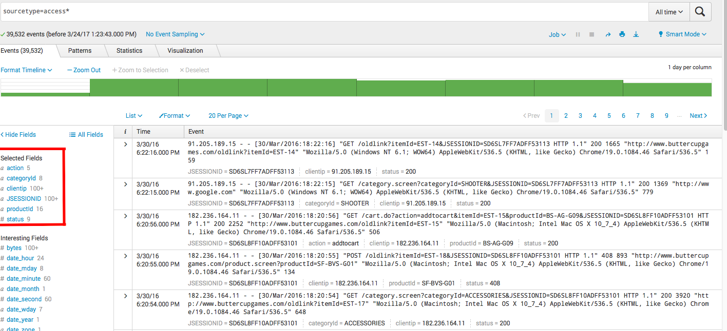 Splunk. Введение в анализ машинных данных — часть 2. Обогащение данных из внешних справочников и работа с гео-данными - 2