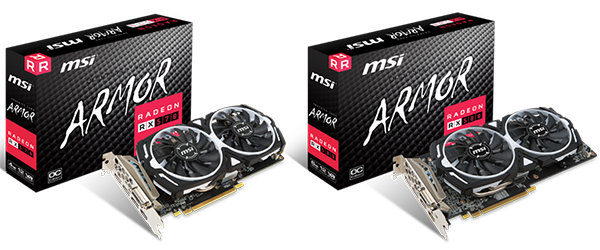 Видеокарты MSI Radeon RX 580 и Radeon RX 570 серии Armor