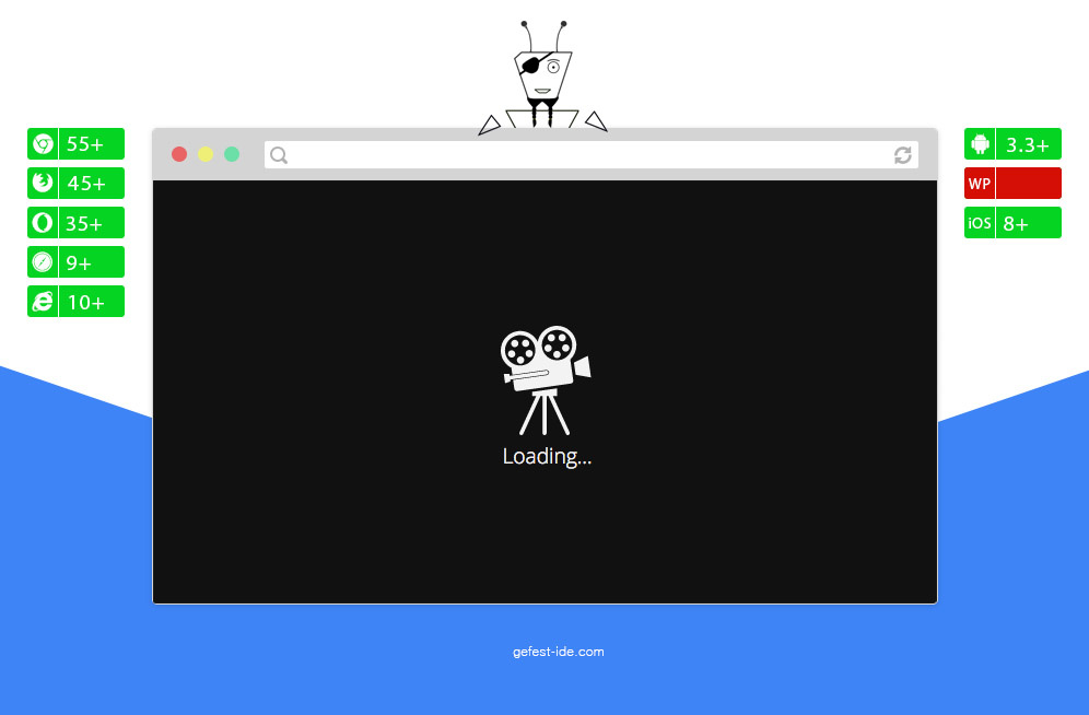 Preloader на svg - Animated SVG Movie Camera Loader