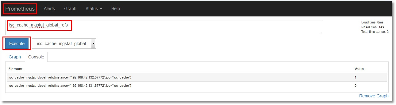 Show metrics from Prometheus interface