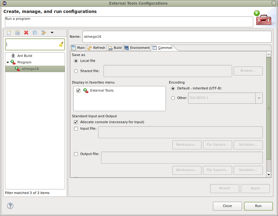 External tools. Программа для записи AVR МК. Encoding of Tools.