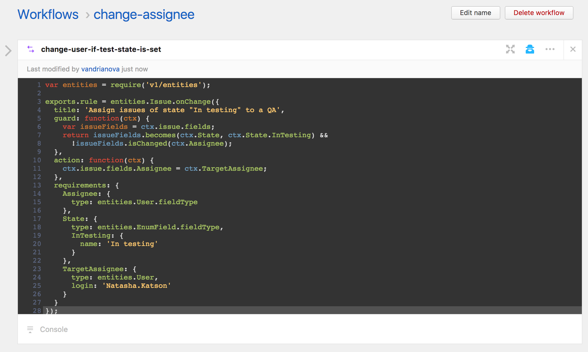 Workflow YOUTRACK.