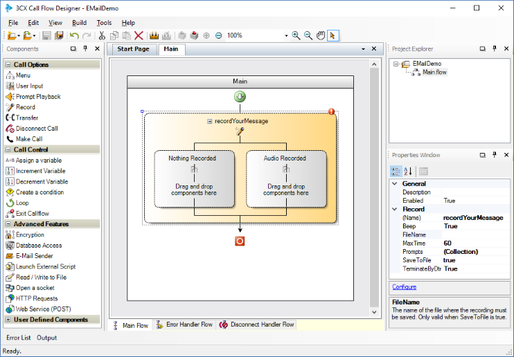 Отправка e-mail сообщения в среде разработки 3CX Call Flow Designer - 2