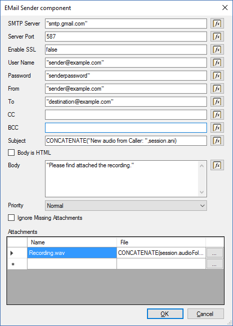 Отправка e-mail сообщения в среде разработки 3CX Call Flow Designer - 4