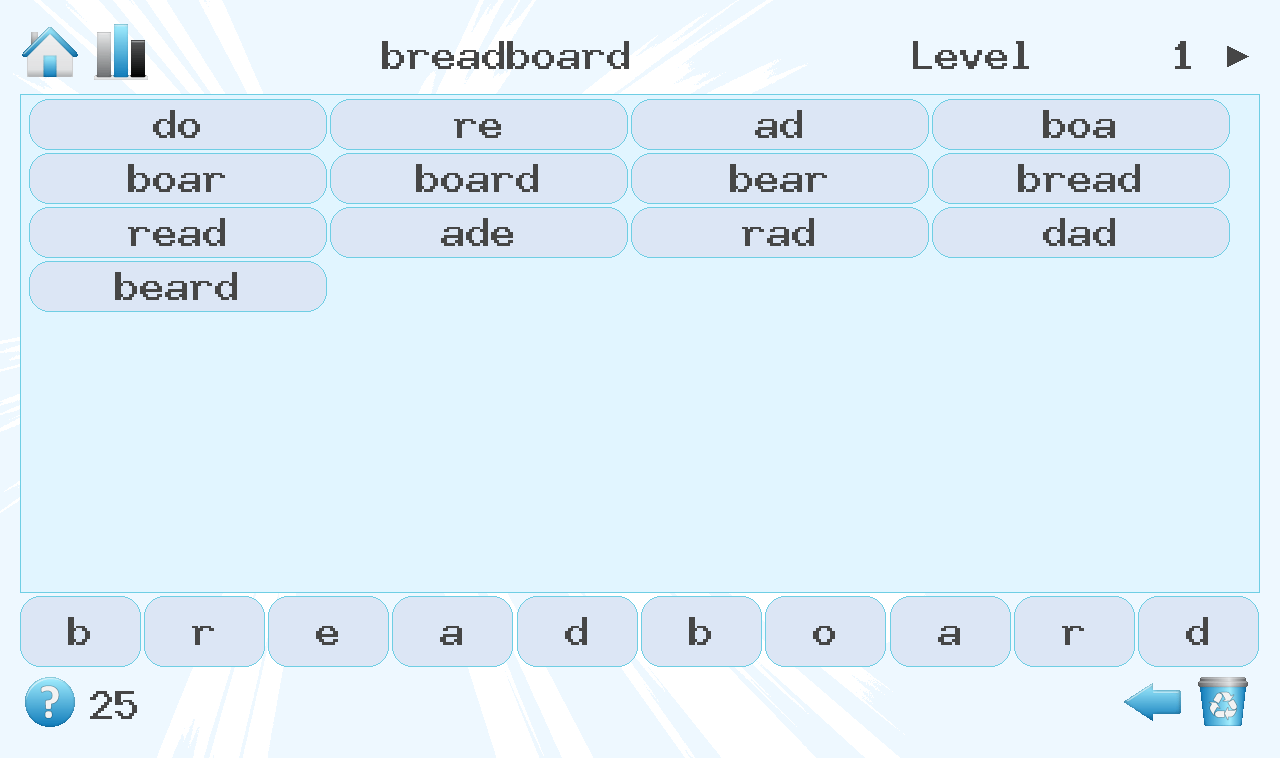 Wordlase, X11, gameplay