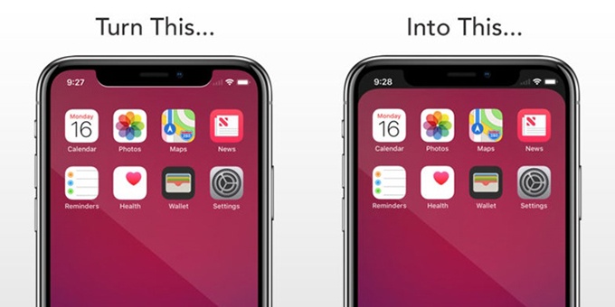 Приложение Notcho делает iPhone X больше похожим на большинство современных смартфонов