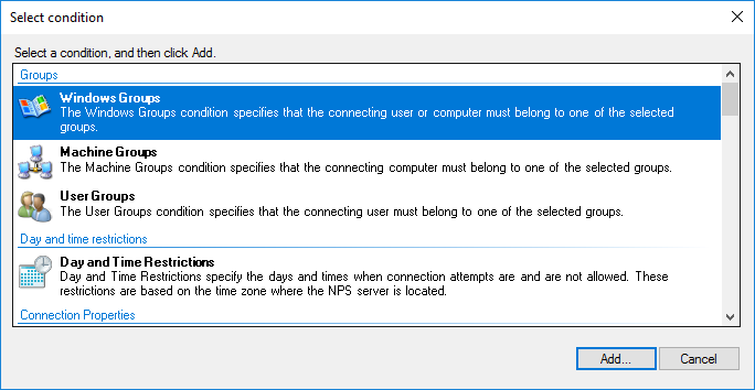 Network policies. NPS Network Policy Server Forest 6273 Security ID: null Sid Cod 16.