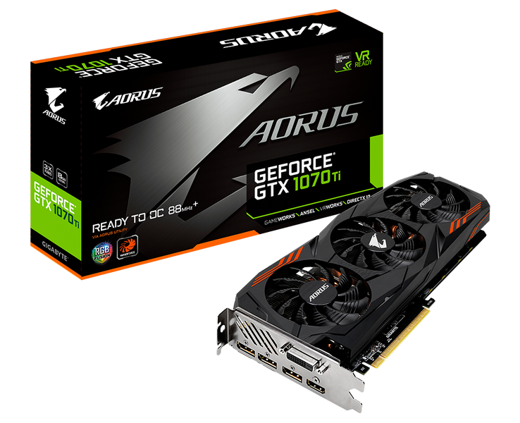 Gigabyte представила видеокарту Aorus GeForce GTX 1070Ti 8G