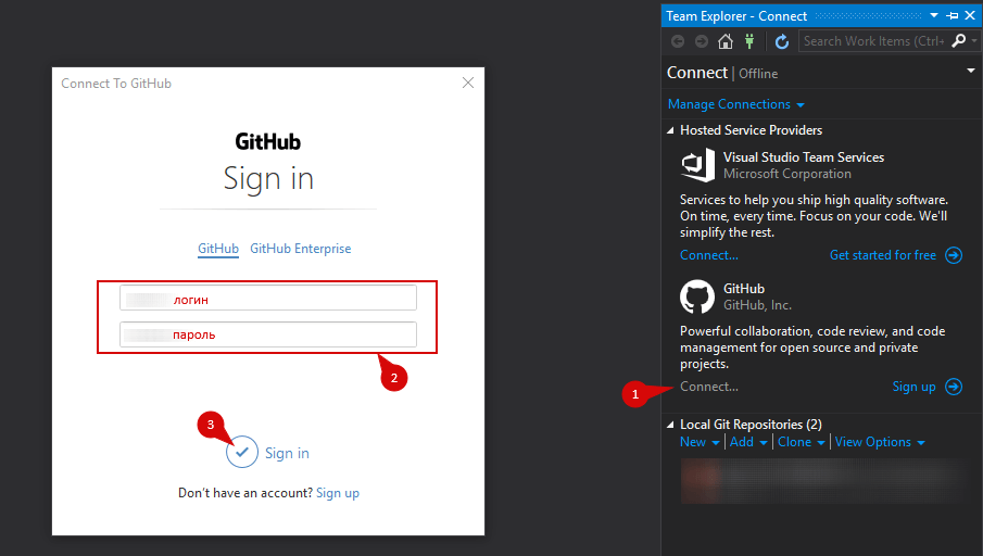 Как отправить проект visual studio на github