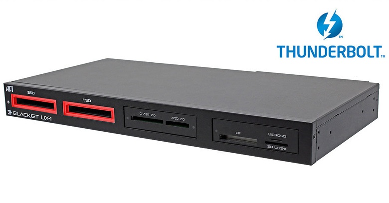 К хосту Atech Blackjet UX-1 подключается по интерфейсу Thunderbolt 3