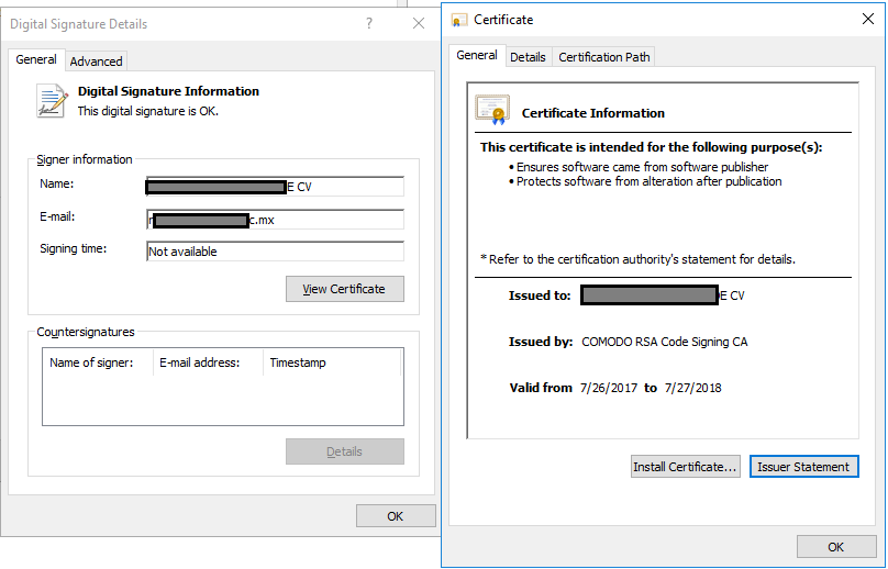 Details установить. Certification details.