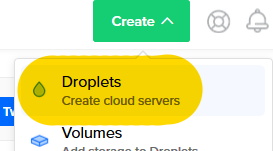 DigitalOcean Create Droplet