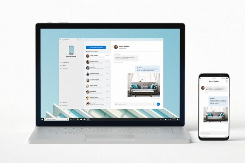 В Windows 10 появится приложение Your Phone, которое позволит получить доступ к контенту вашего смартфона