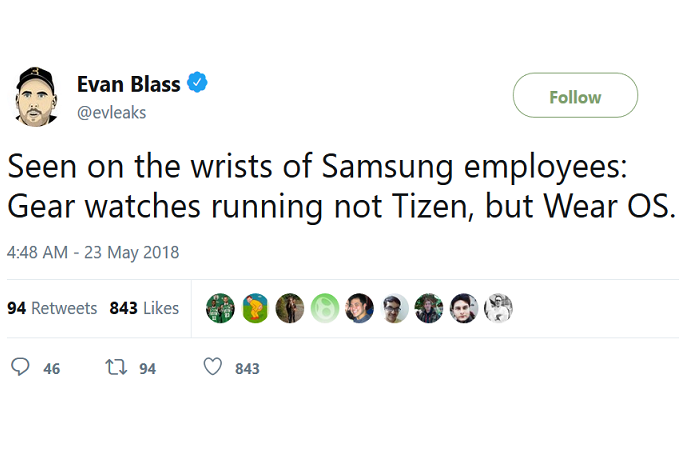 Умные часы Samsung Gear с Wear OS замечены на руках сотрудников Samsung