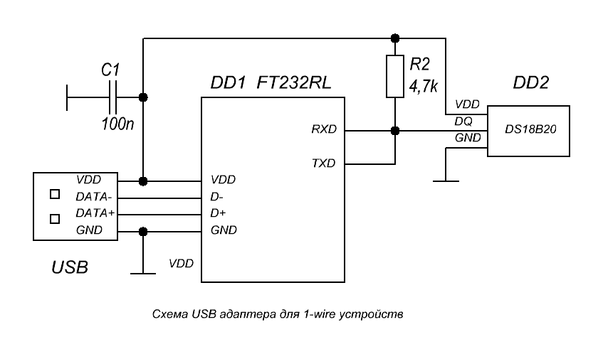 Ds2490 схема 1 wire адаптер своими руками