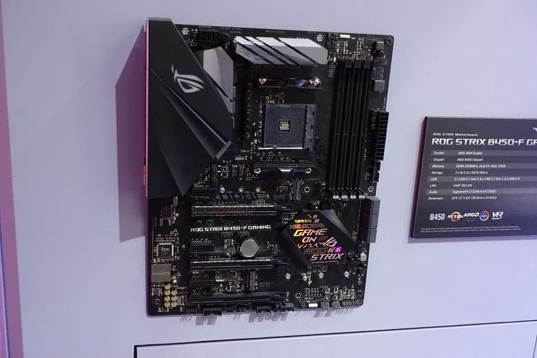 На Computex 2018 замечена системная плата Asus ROG Strix B450-F Gaming