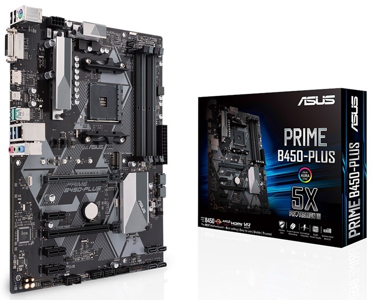 Плата ASUS Prime B450-Plus метит в бюджетный сегмент